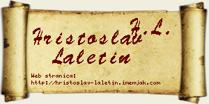 Hristoslav Laletin vizit kartica